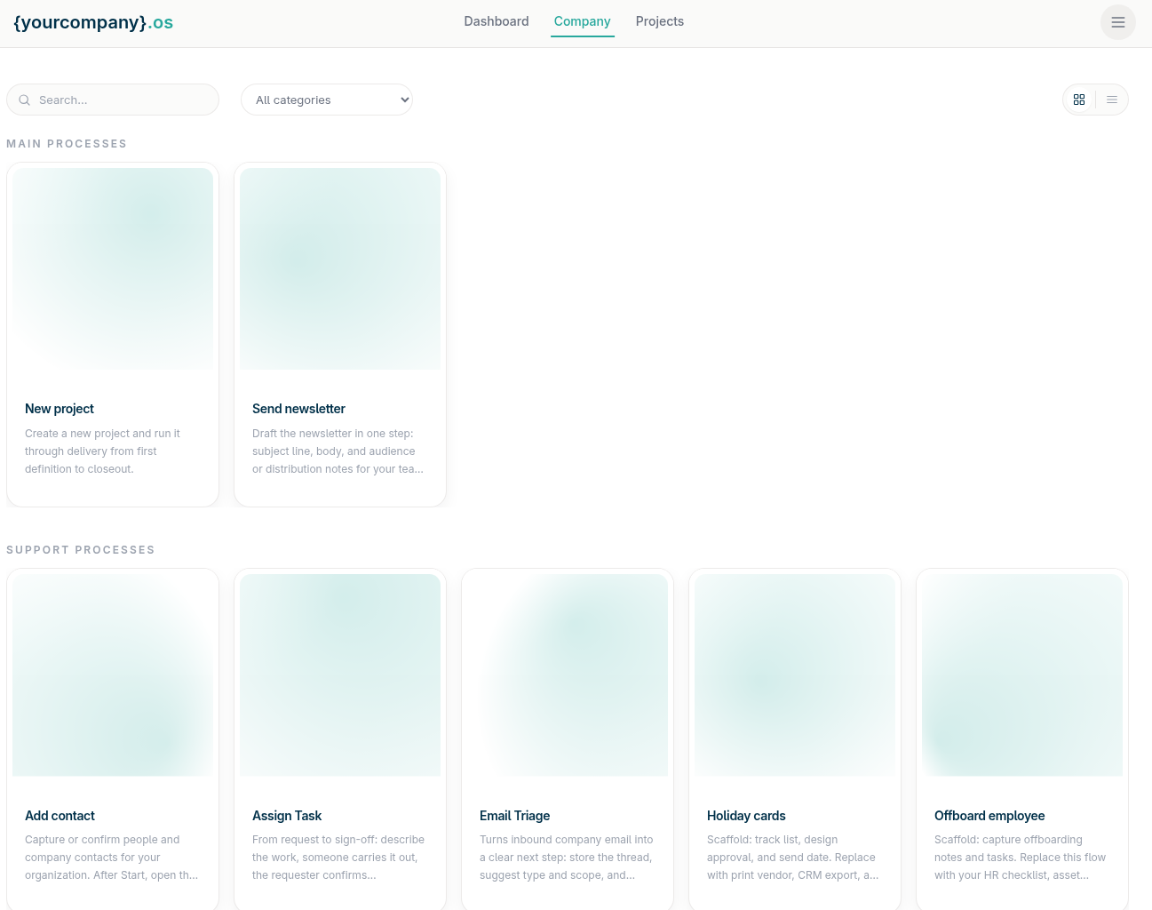 Enlarge image: company and projects process catalog